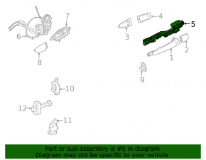 Front right door handle mechanism Infiniti JX35 QX60 13-20