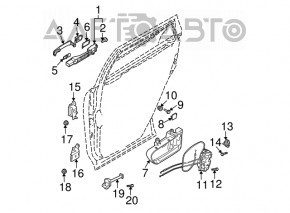 Door limiter rear left Nissan Murano z50 03-08