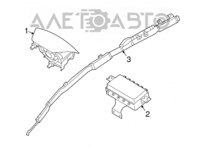 Airbag passenger in dashboard Kia Forte 4d 14-16 dorest