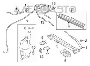 Left wiper arm Lexus ES300h ES350 13-18
