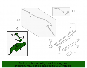 Windscreen wiper trapezoid with motor rear Subaru Forester 14-18 SJ