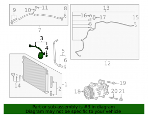 Air conditioning condenser-compressor pipe for Toyota Camry v70 18-24 2.5