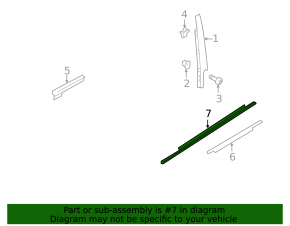 Door-glass molding, central front right, Audi A4 B8 08-16, chrome
