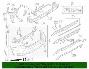 Rear right reflector for Audi A3 8V 17-20