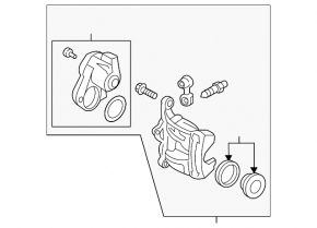 Rear left brake caliper assembly for Audi A5 F5 18-25, electric, 300mm