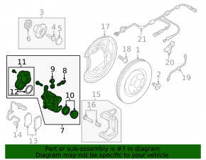 Rear left brake caliper assembly for Audi A5 F5 18-25, electric, 300mm