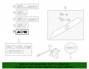 Nissan Rogue 14-20 AWD Tailgate Emblem
