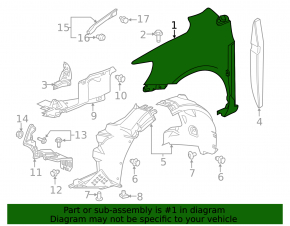 Front left fender Chevrolet Sonic 12-20