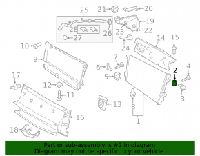 Upper Right Radiator Bracket Porsche Panamera 10-16 Rubber