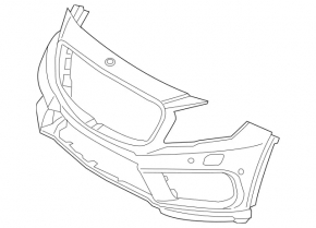 Bare front bumper Mercedes GLA 17 - without parking sensors AMG