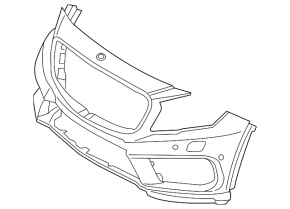 Bare front bumper Mercedes GLA 17 - without parking sensors AMG