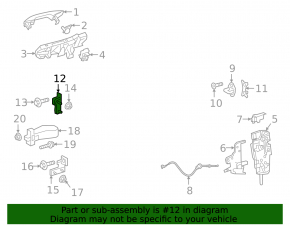 Upper rear left door hinge for Mercedes A-class V177 19-22