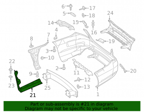 Upper right rear bumper trim Mercedes S-class W222 63/65 AMG 18-20 AMG pkg