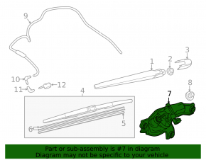 Rear wiper trapezoid with motor Mazda CX-5 17-