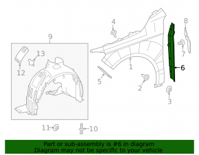 Wing seal door-wing left Mercedes CLA 14-19 plastic