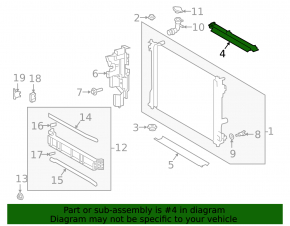 Upper radiator deflector for Toyota Rav4 22-25 2.5 hybrid