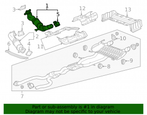 Right exhaust manifold with catalytic converter Cadillac CTS 14- 3.6