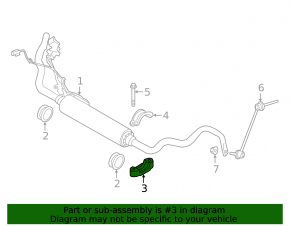 Right front stabilizer bar mounting bracket for BMW X5 G05 19-26, lower, for active stabilizer
