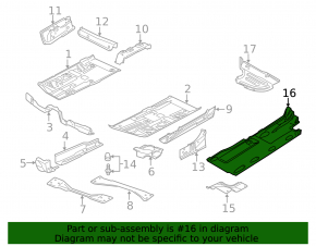 Right underbody protection VW CC 13-17 rest