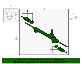 Steering rack Lexus ES300h ES350 13-18 torn boot