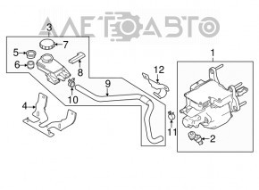 Master brake cylinder with vacuum booster assembly Nissan Leaf 11-12