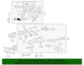 Front fender apron bracket, left Lexus IS 14-20