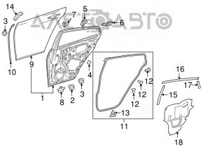 Rear right door assembly Toyota Prius 50 Prime 17-18 silver 1F7, worn, scratches on the trim