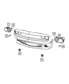 Reflector front right Dodge Challenger 15-23