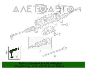 Steering tip left Jeep Cherokee KL 14-18 CTR
