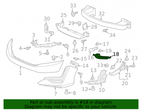 Front bumper air duct, left upper, Honda Clarity 18-21 USA