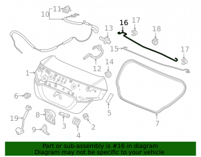 Trunk lid torsion left Honda Civic X FC 16-21 4d