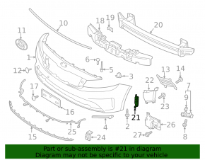 Lower grille front bumper right Kia Forte 4d 17-18 rest