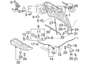 Bonnet hook Audi A4 B8 08-16