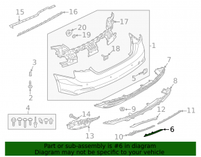 Rear bumper reflector right Audi A4 B9 20-23 outer part