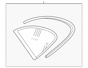 Window blind glass rear left Porsche Cayenne 958 11-14