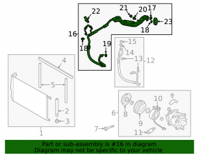 Air conditioner tube heater-condenser Hyundai Elantra AD 19-20 2.0 with valve