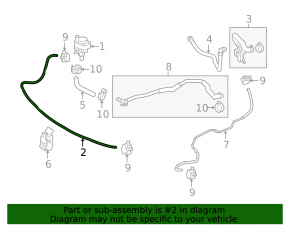 Mercedes CLS-class C218 12-18 washer reservoir hose for washer heating