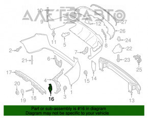 Rear bumper mount small right Mercedes GLC 16-22