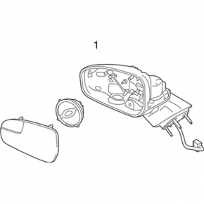 Side mirror left Ford Fusion mk5 13-20 3 pins, graphite