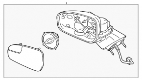 Side mirror left Ford Fusion mk5 13-20 3 pins, graphite