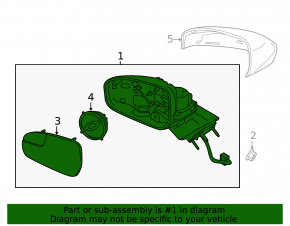 Side mirror left Ford Fusion mk5 13-20 3 pins, graphite