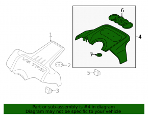 Engine cover rear Audi A6 C7 12-15 3.0T