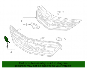 Chevrolet Volt 16-Front Bumper Tow Hook Cap