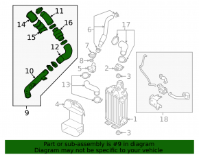 Air pipe right upper Hyundai Sonata 15-19 1.6T