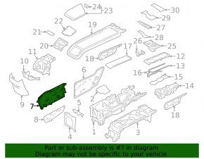 Side trim for center console, left rear, Volvo XC60 18-25, black, upper