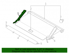 Left cargo cover guide for Volvo XC60 18-25, gray, scratches