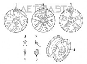 Spare tire space saver 165/80 R17 VW Atlas 18-26