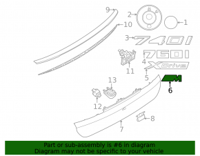 BMW 7 G70 23-26 trunk lid M emblem