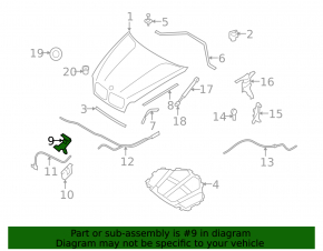 Hood lock bracket left BMW X5 X6 E70 E71 07-13