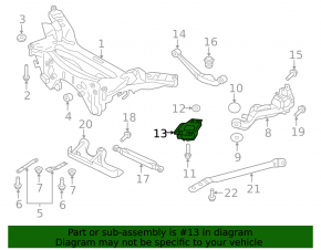 Rear left trunnion bracket Nissan Rogue 14-20 for strut, Japan built, Usa built